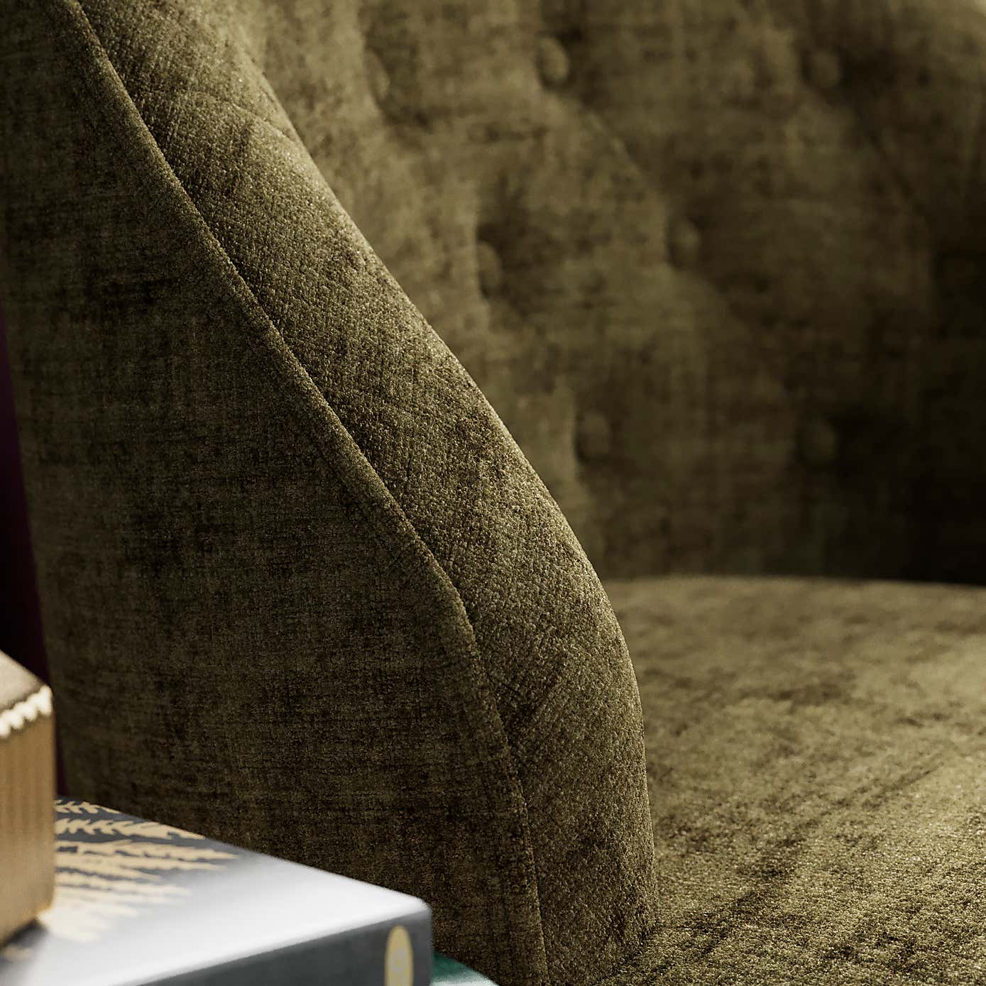 Elea Tassel Distressed Chenille Occasional Armchair