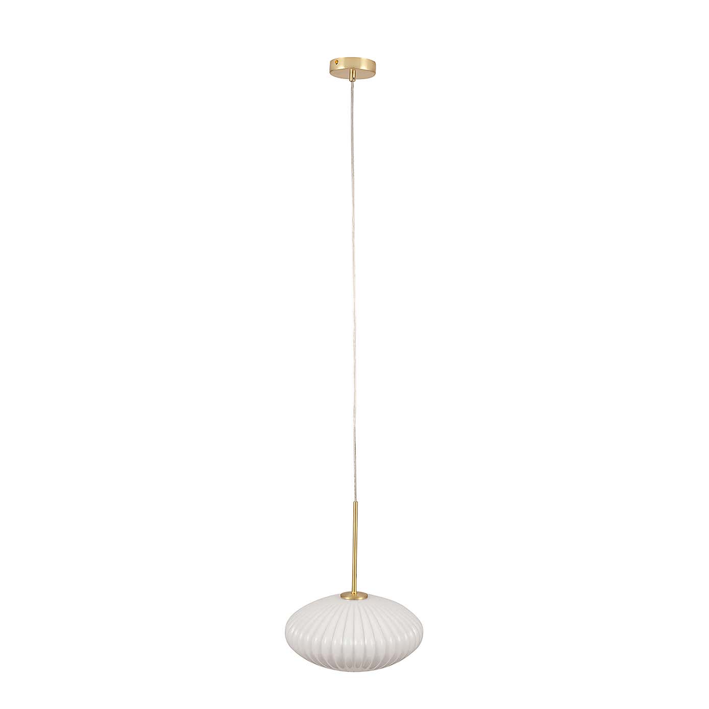 Emilia Ribbed Oval Pendant Light