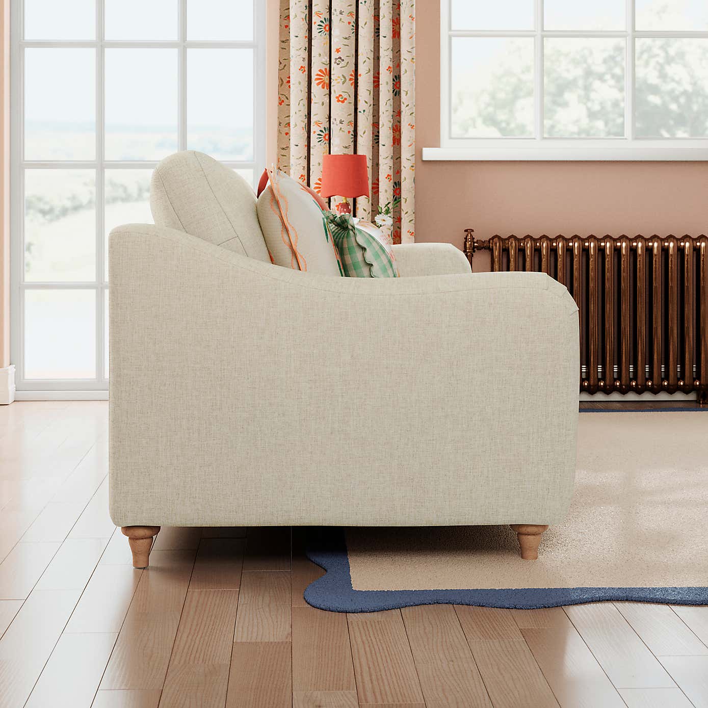 Hattie Slub Faux Linen 3 Seater Sofa