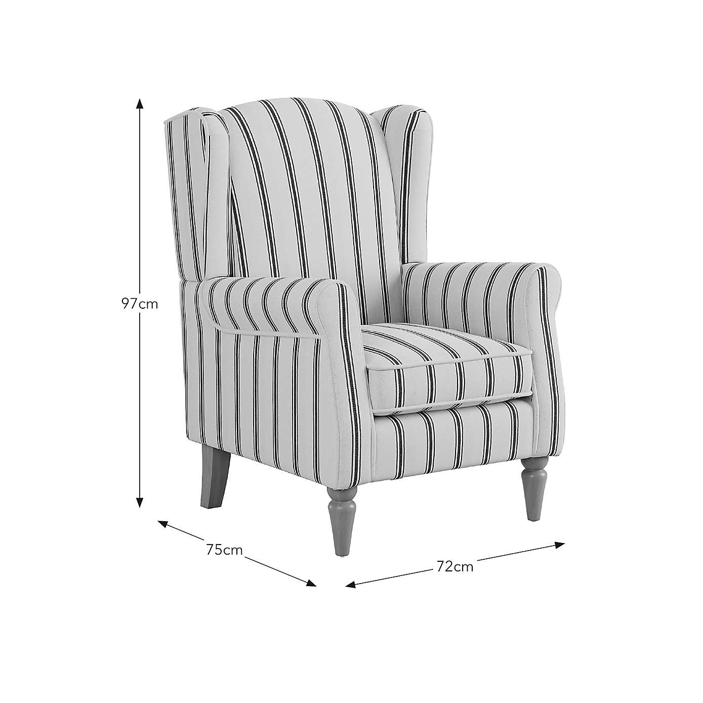 Oswald Pinstripe Wingback Armchair