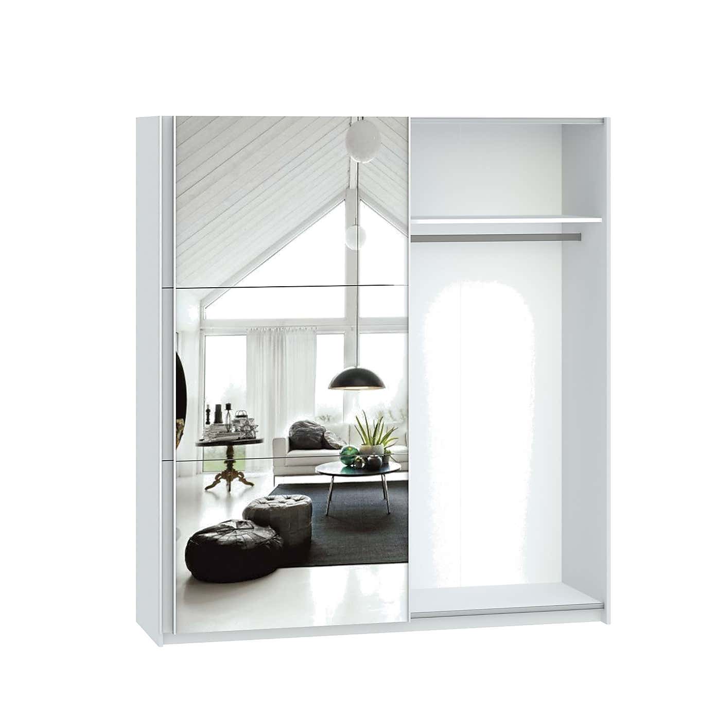 Norland Anthracite 2 Door Sliding Full Mirrored Wardrobe