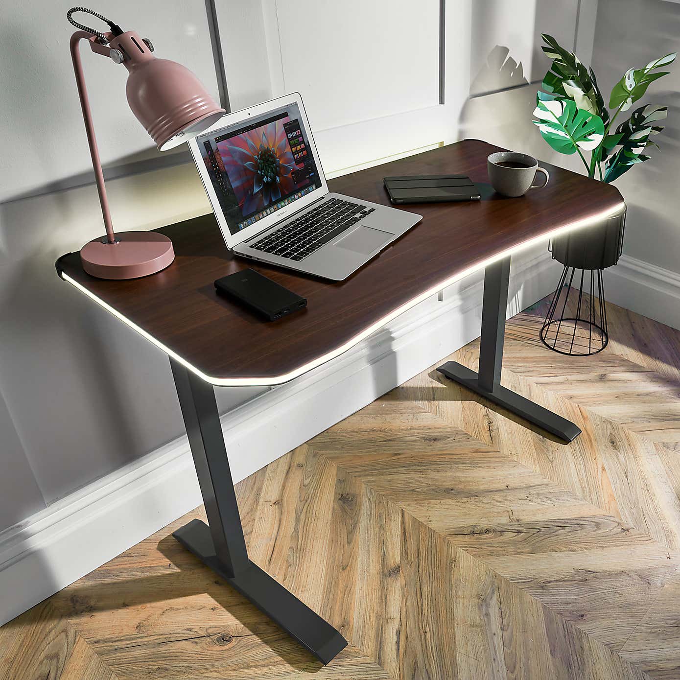 X Rocker Living Woodgrain Desk with Wireless Charging, 110x55cm