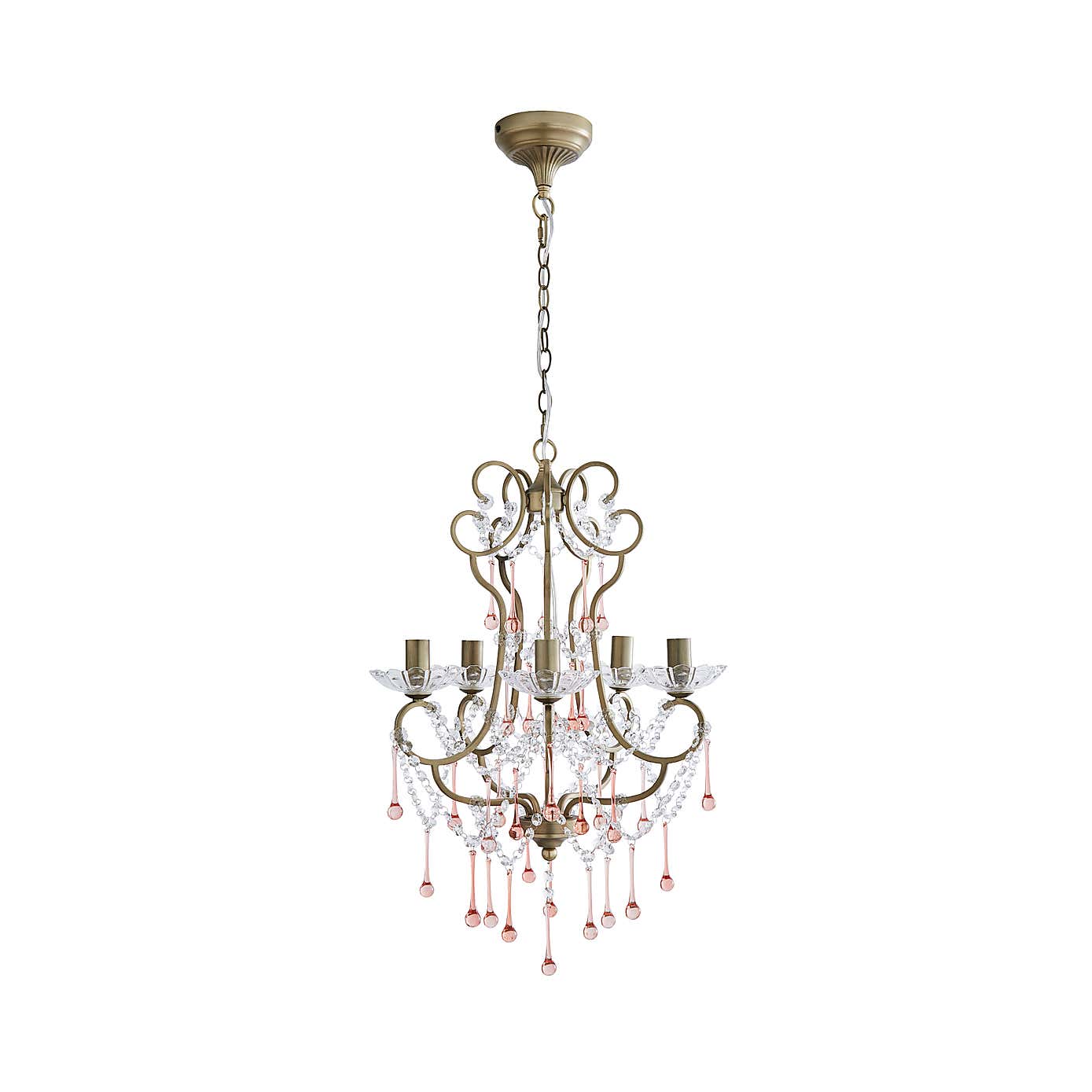 Adalet 5 Light Brushed Cream Chandelier