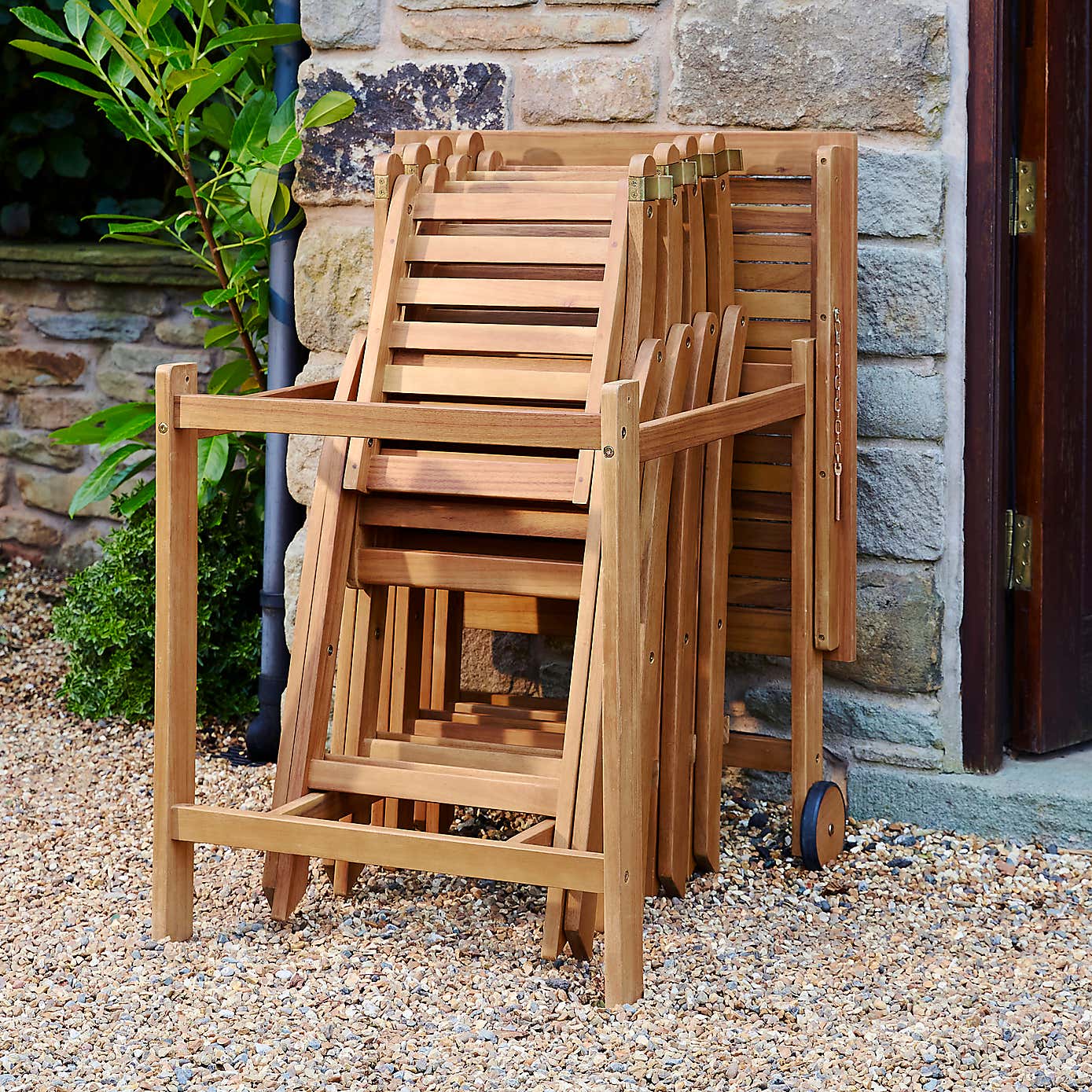 Compact Wooden Folding Dining Set