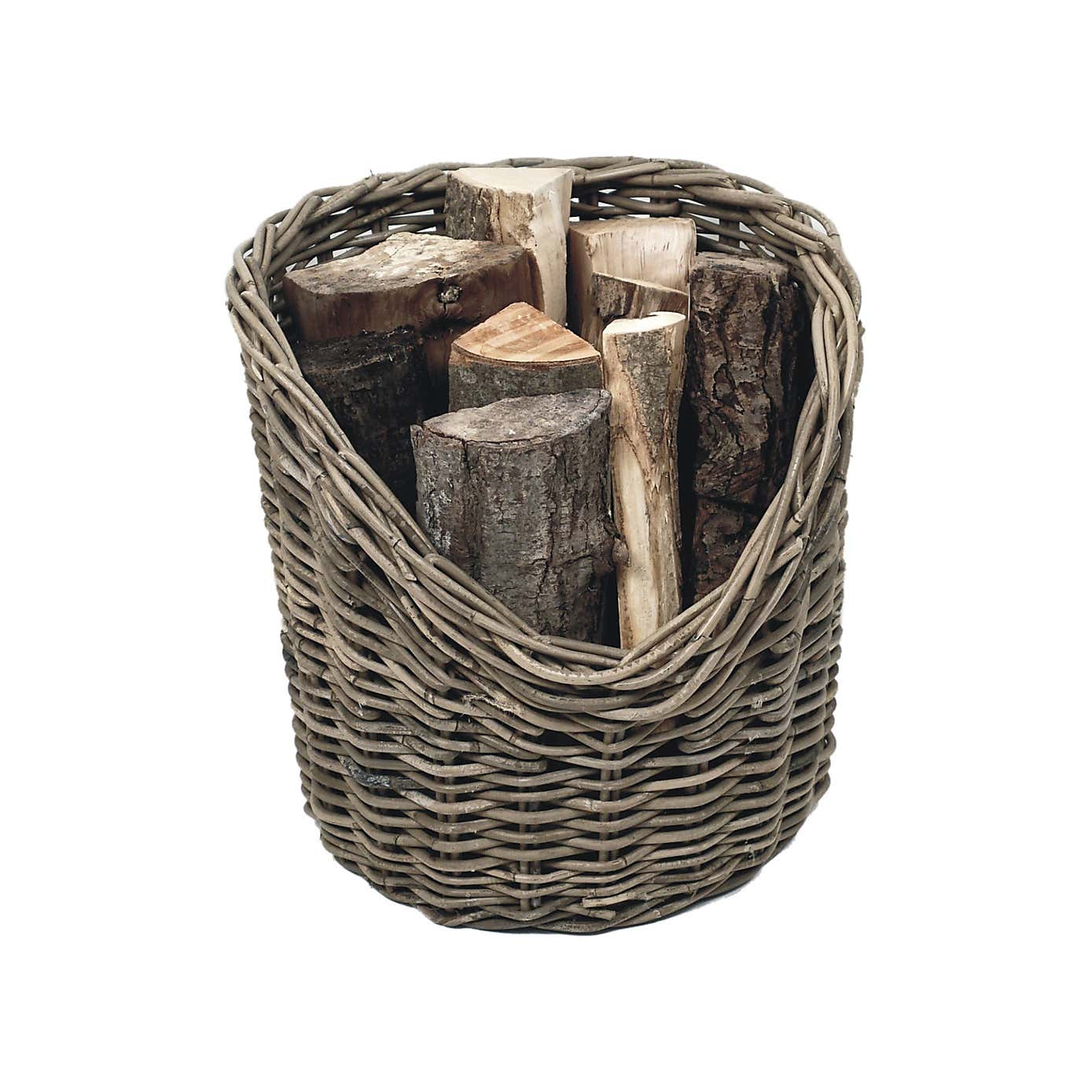 40cm Round Wicker Log Basket