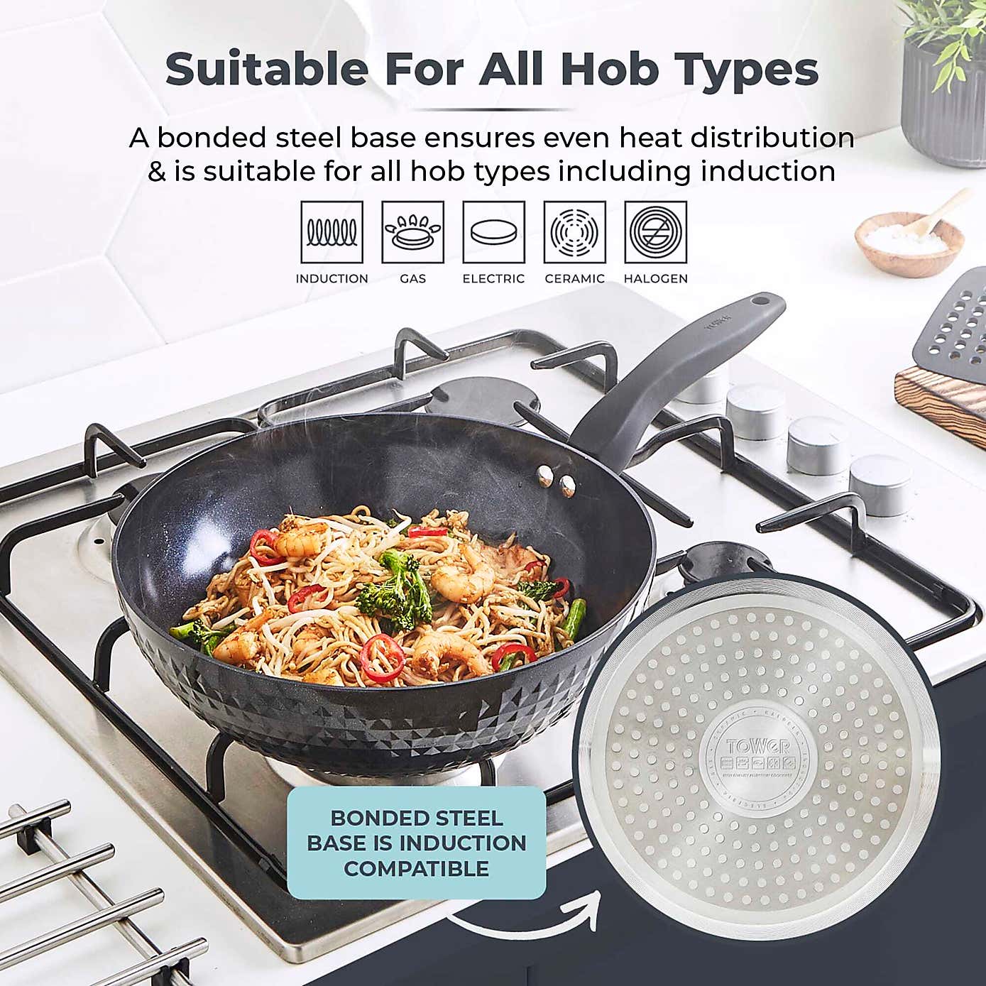 Tower Diamo 28cm Ceramic Wok