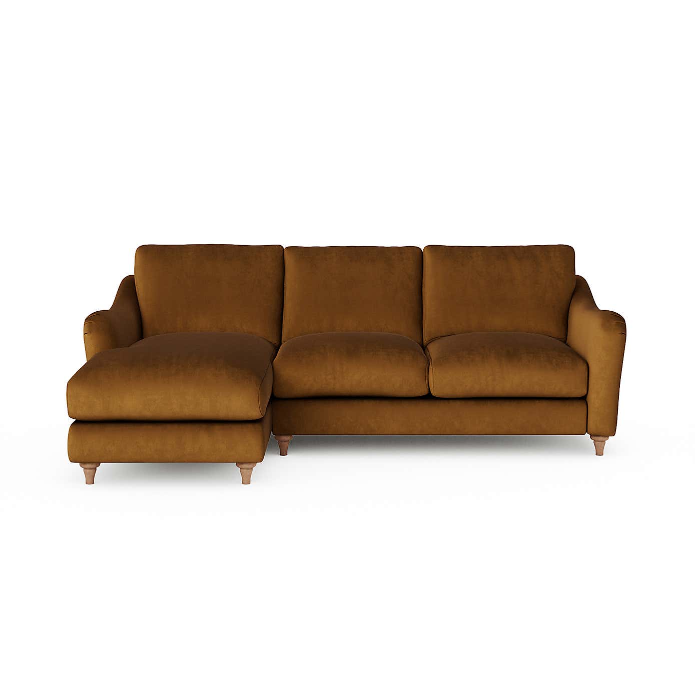 Hattie Matte Plush Velvet Corner Chaise Sofa