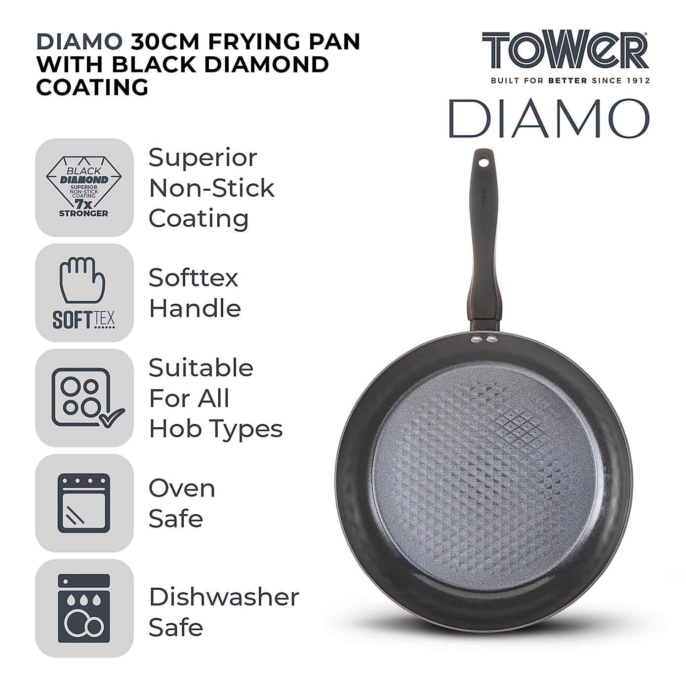 Tower Diamo 30cm Ceramic Fry Pan