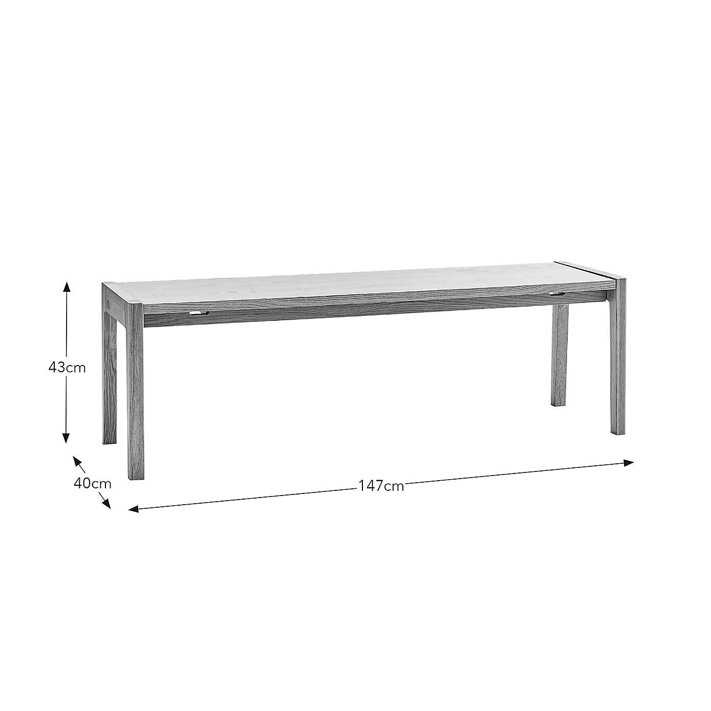 Elements Holmes Dining Bench, Modern Oak
