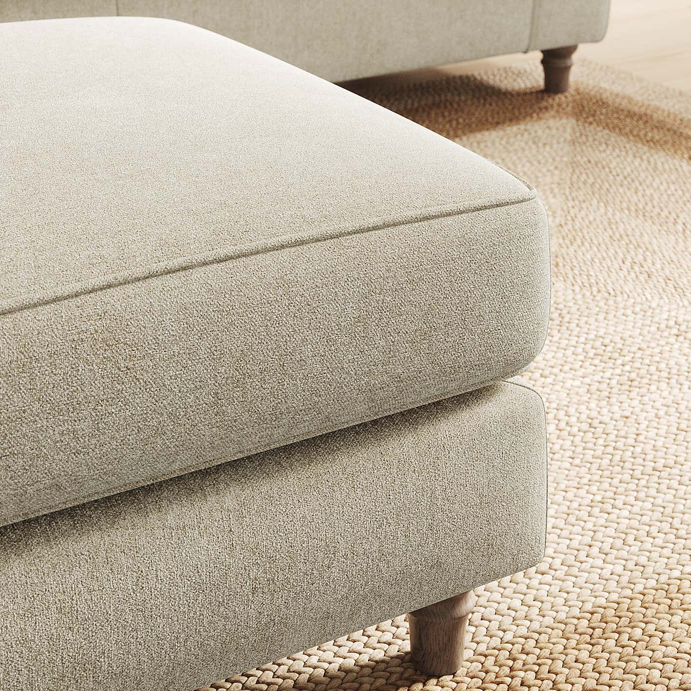 Flori Footstool, Soft Chenille