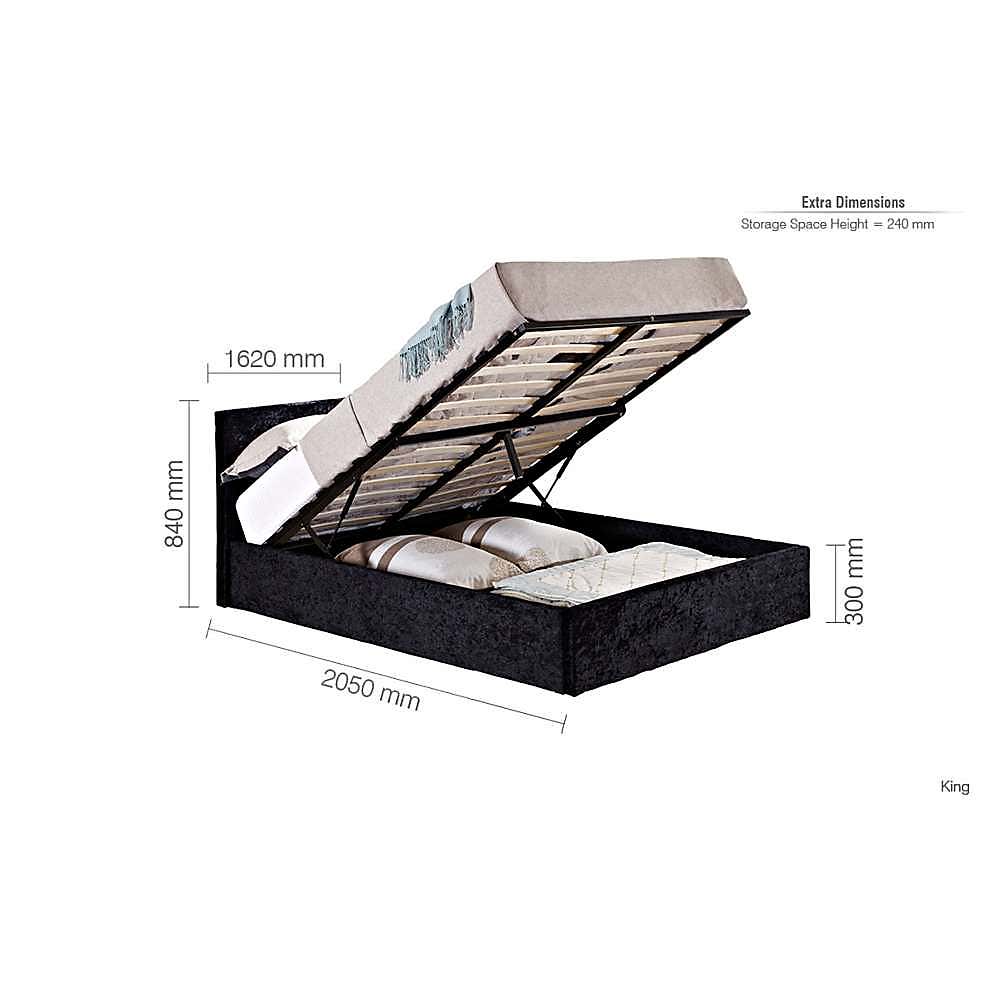 Berlin Crushed Velvet Ottoman Bedstead