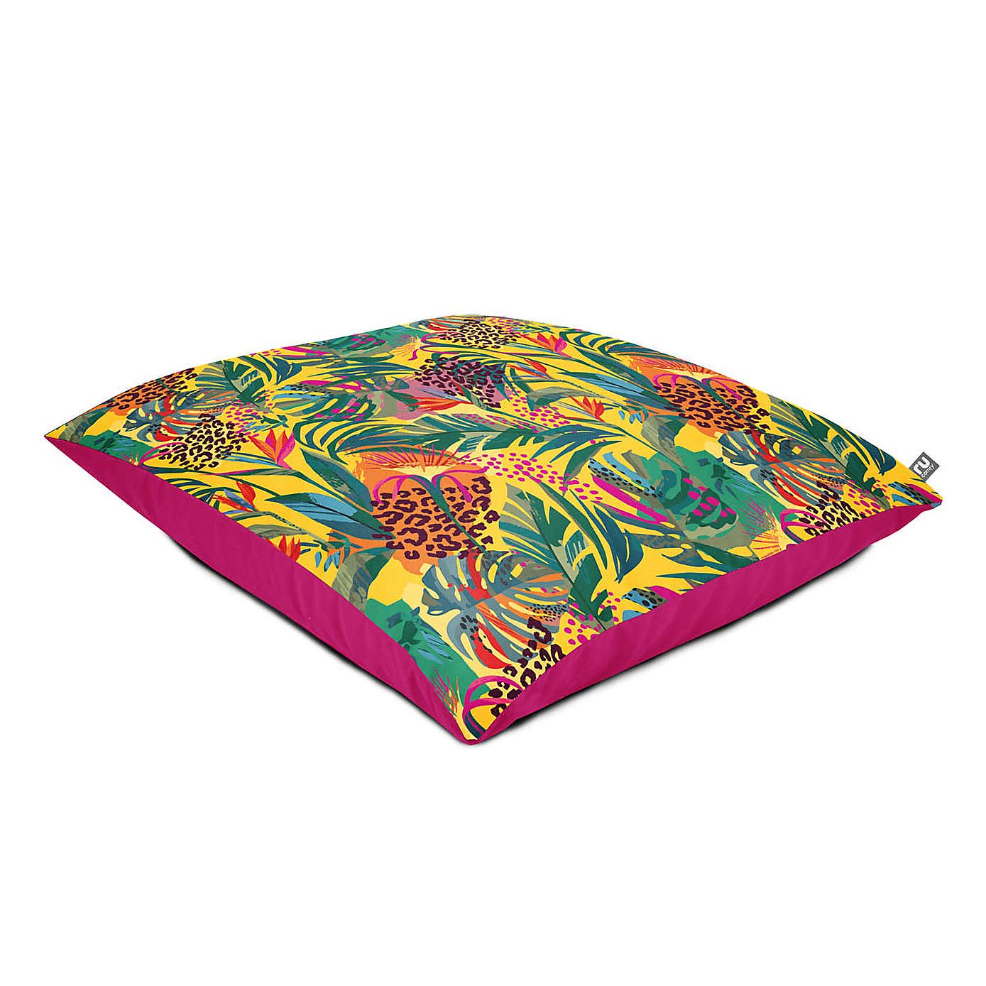 rucomfy Abstract Tropics Printed Square Indoor Outdoor Floor Cushion