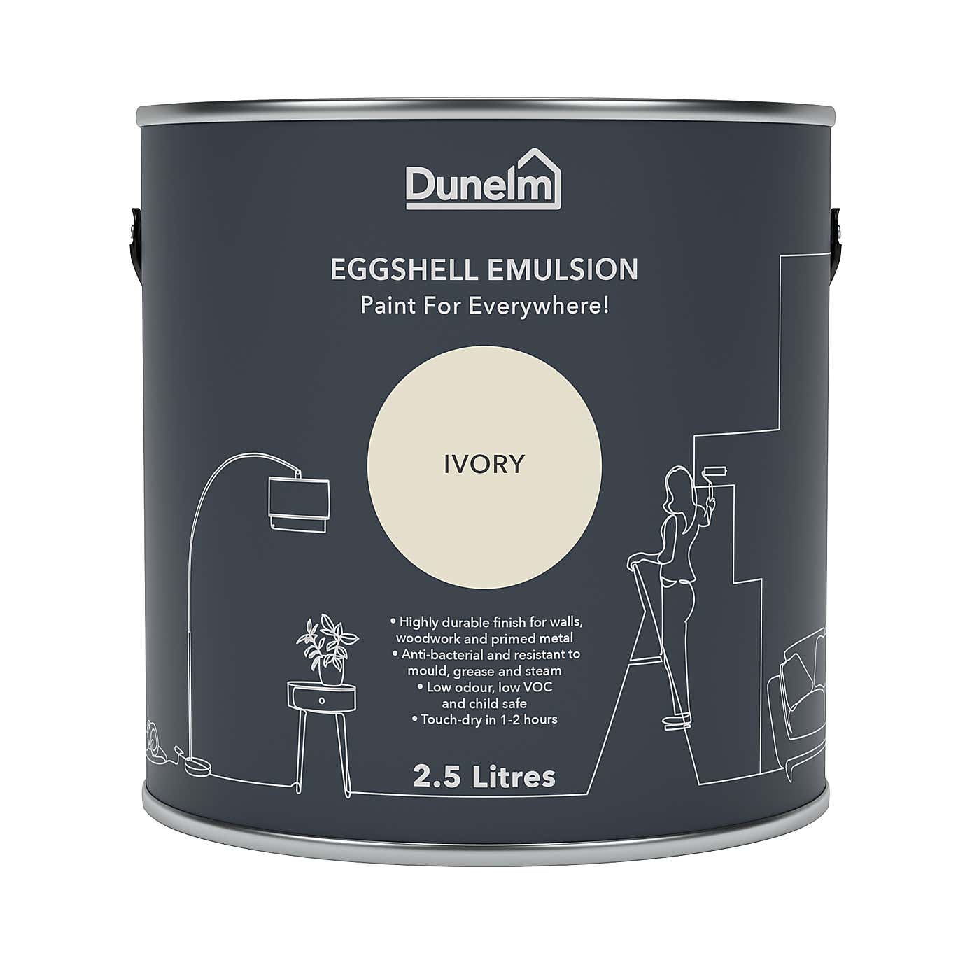 Dunelm Ivory Eggshell Emulsion Paint