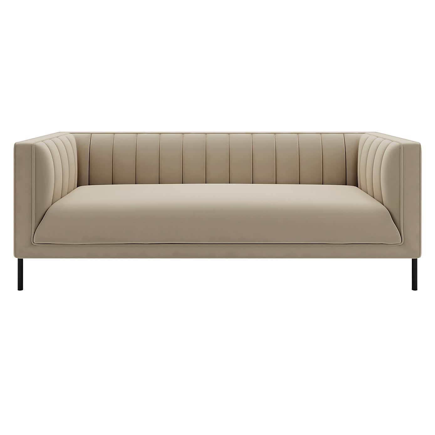 Bellamy Velvet 3 Seater Sofa - Grey
