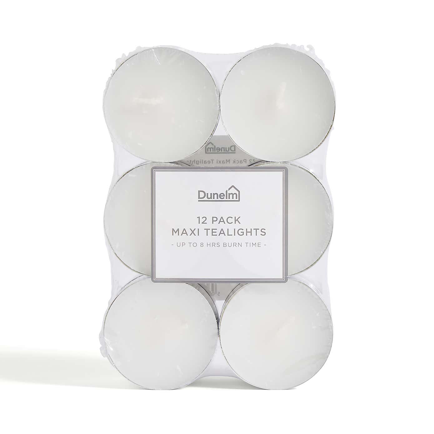 Pack of 12 Unscented Maxi Tealights