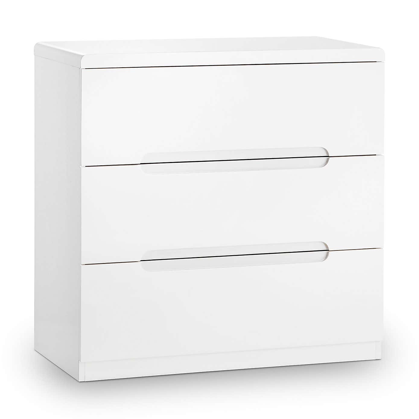 Manhattan White 3 Drawer Chest