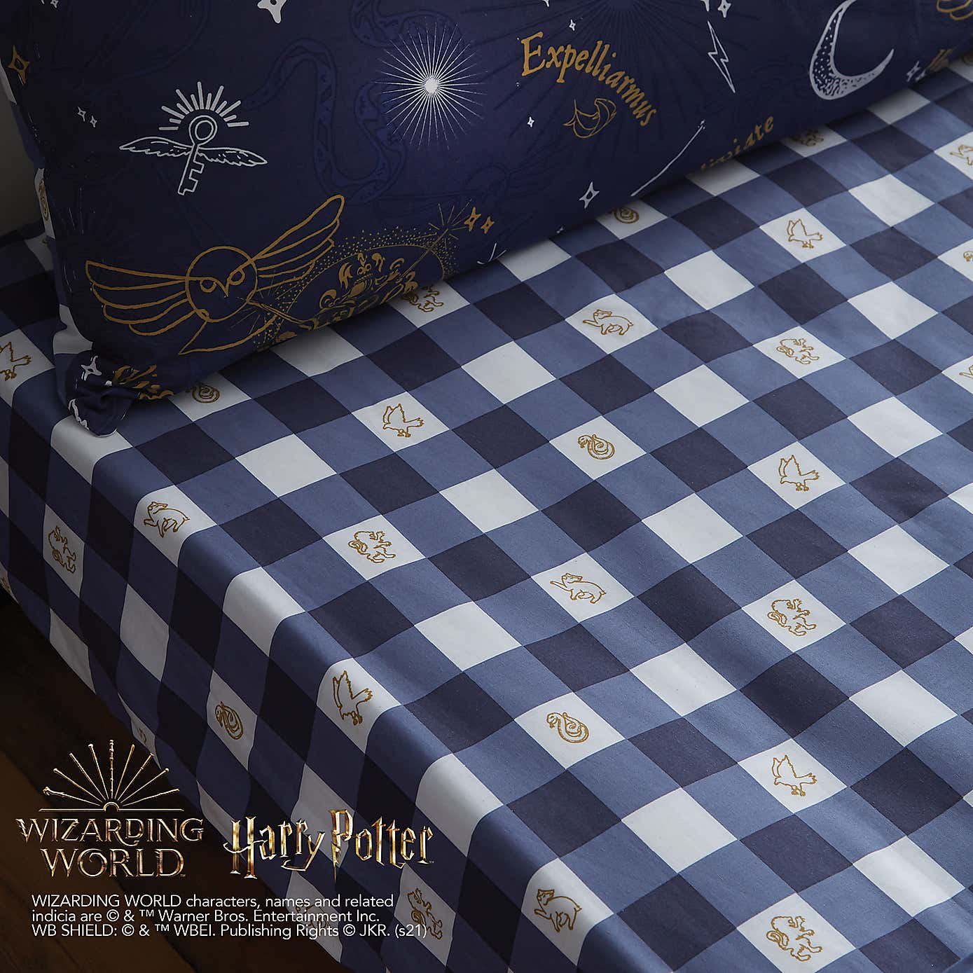 Harry Potter Hogwarts Checked Fitted Sheet