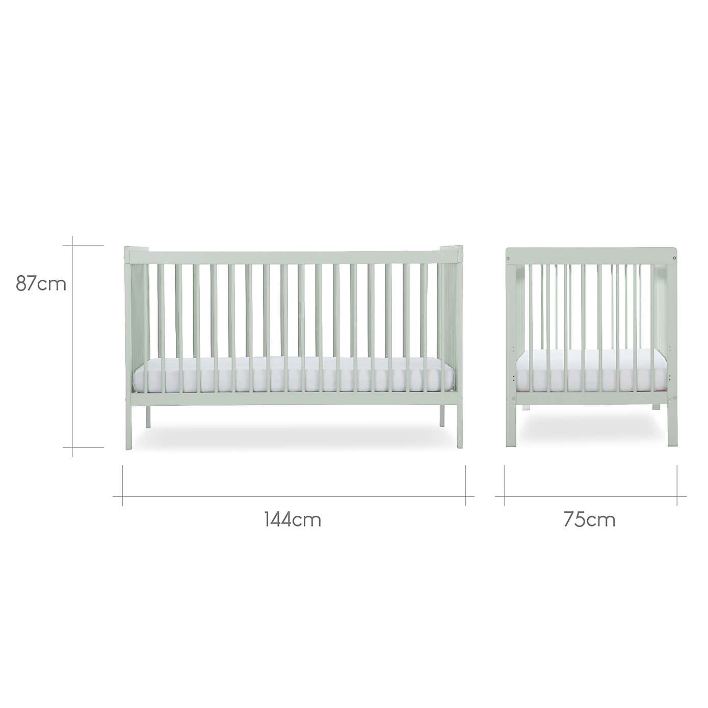CuddleCo Nola Cot Bed, Painted Pine