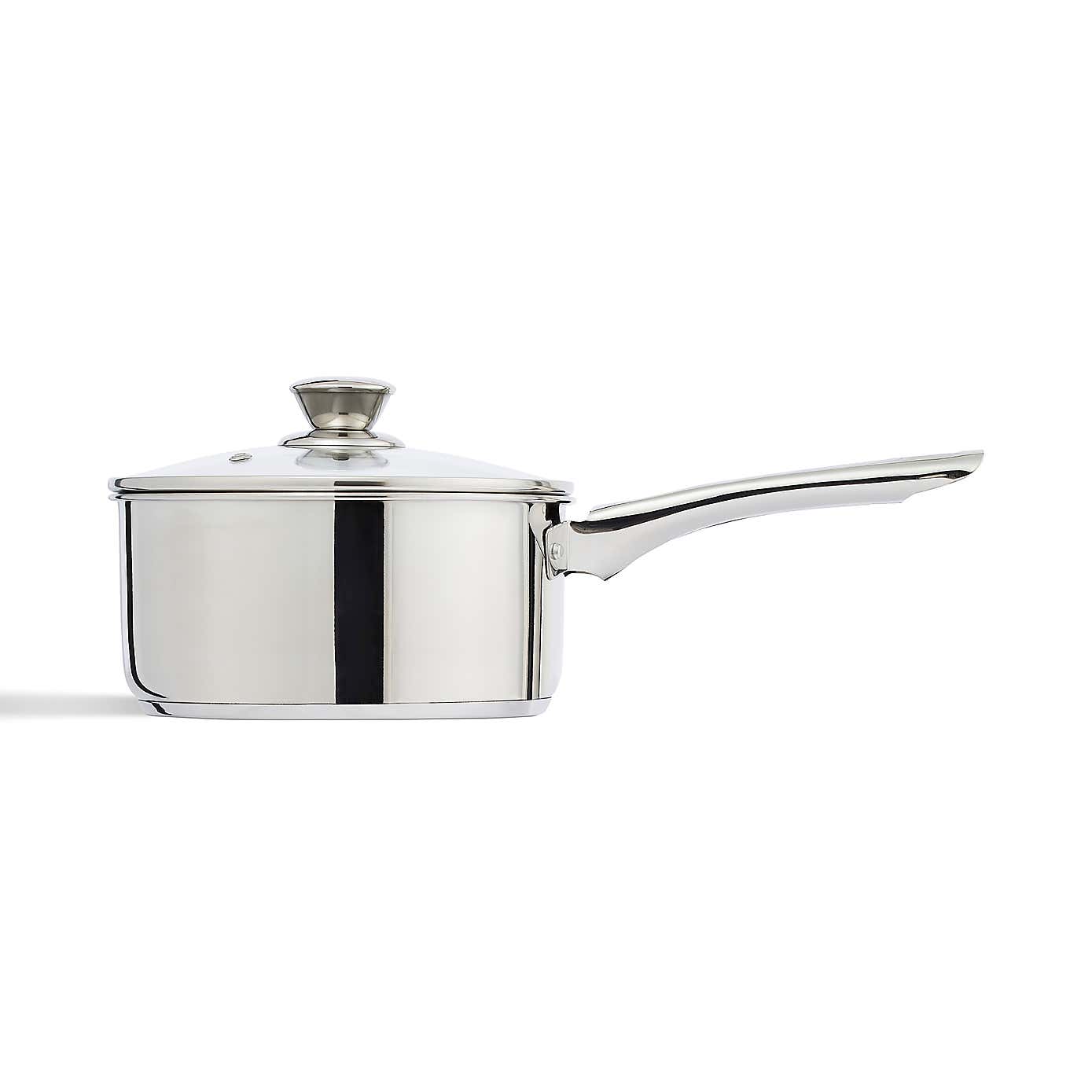 Essentials Stainless Steel Saucepan, 18cm