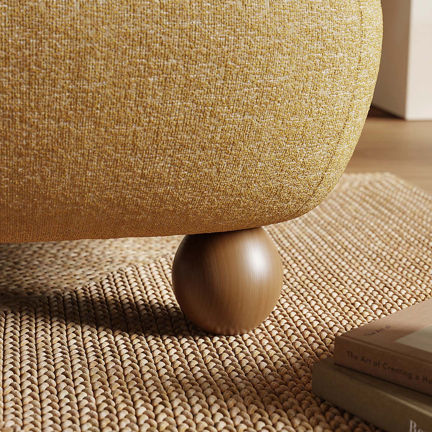 Nylah Multi Tone Boucle Curved Accent Chair