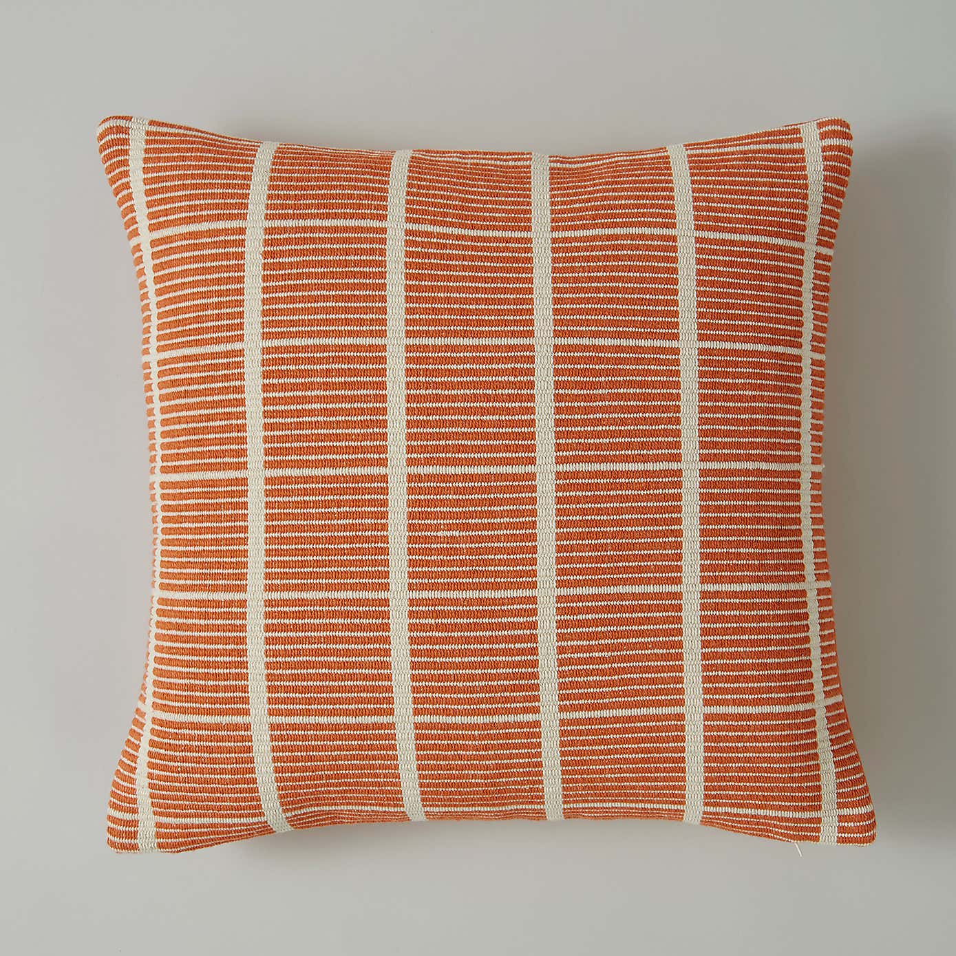 Elements Burnt Orange Woven Squares Check Cushion