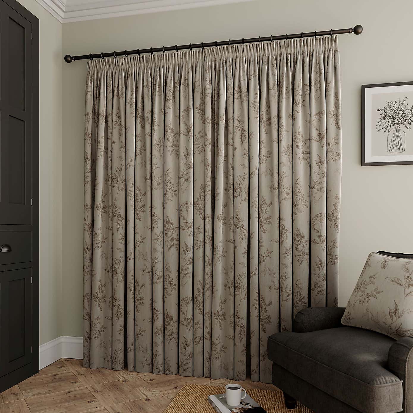 Forest Berries Pencil Pleat Curtains
