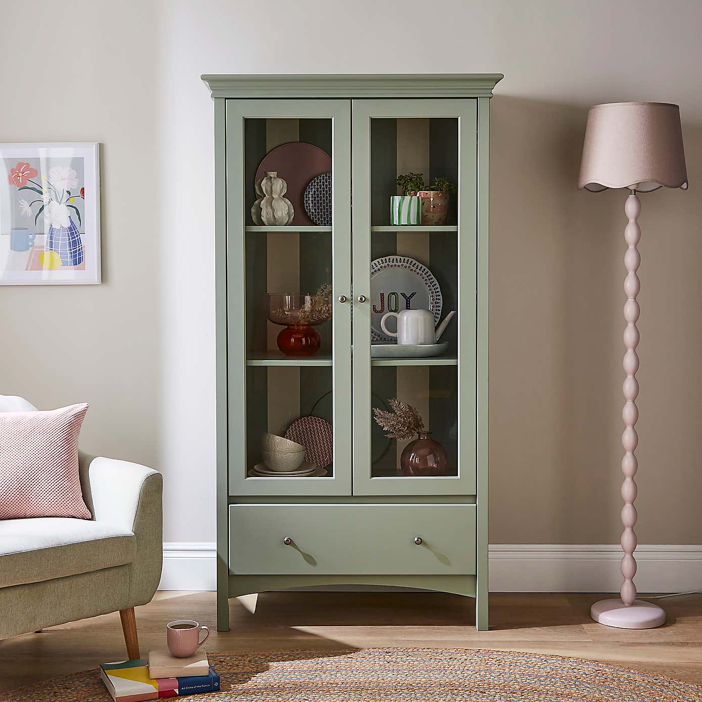 Beatrice Striped Tall Cabinet