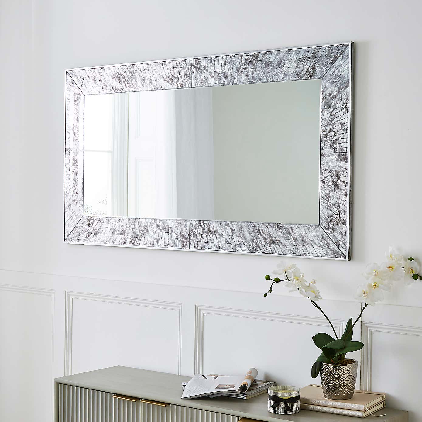 Luxe Tiled Full Length Leaner Mirror