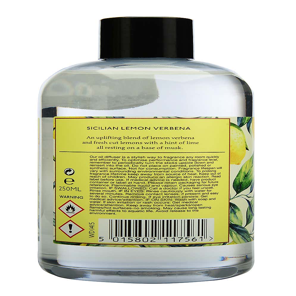 Wax Lyrical Lemon Verbena 250ml Reed Diffuser Refill