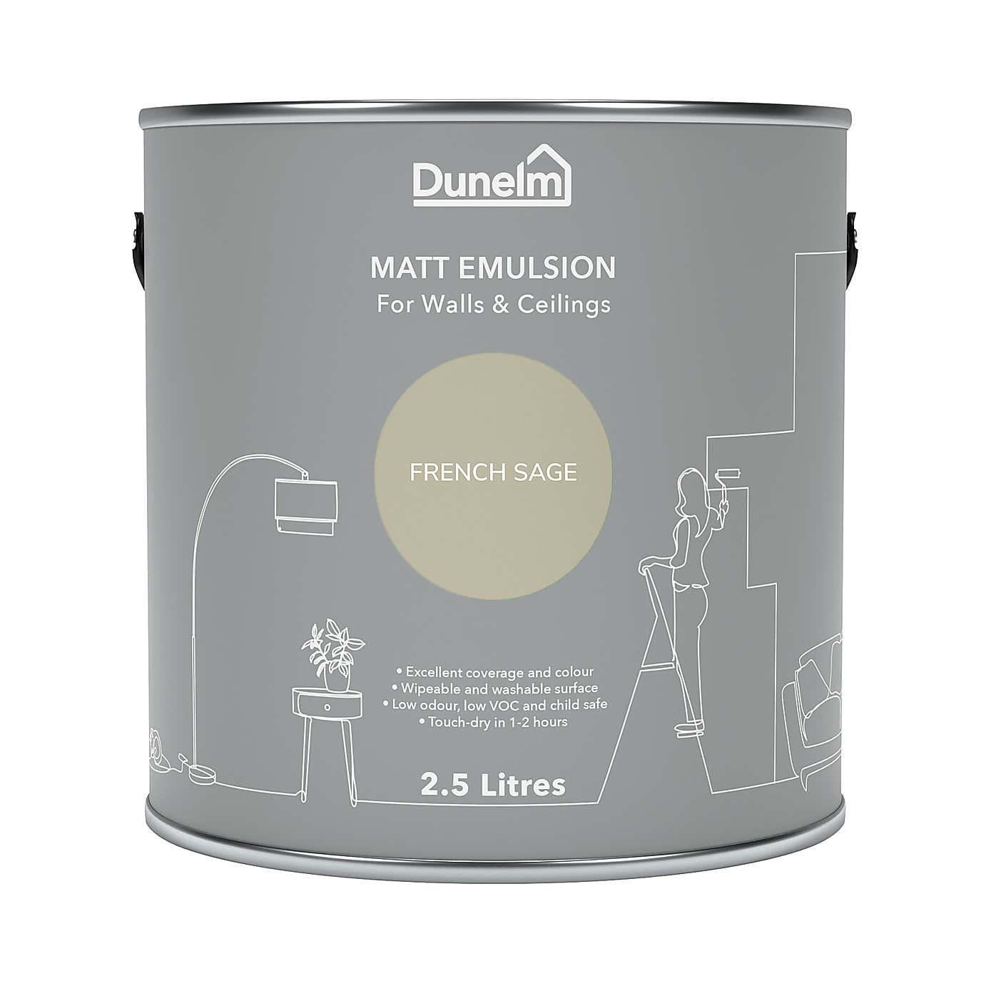 Dunelm French Sage Matt Emulsion Paint