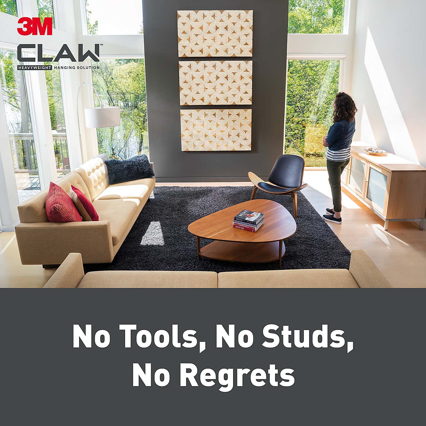 3M CLAW™ Plasterboard Picture and Mirror Hooks, 11 kg