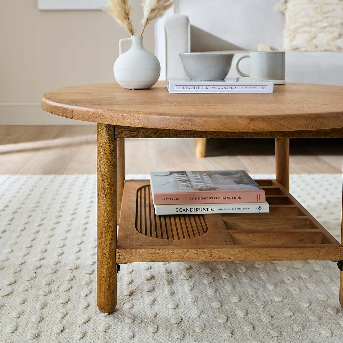 Khari Round Coffee Table, Mango Wood