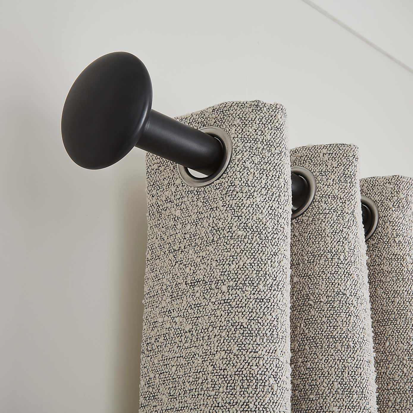 Pebble Fixed Metal Curtain Pole with Rings