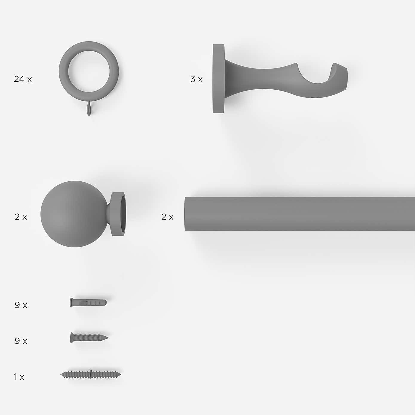 Enzo Wood Fixed Curtain Pole