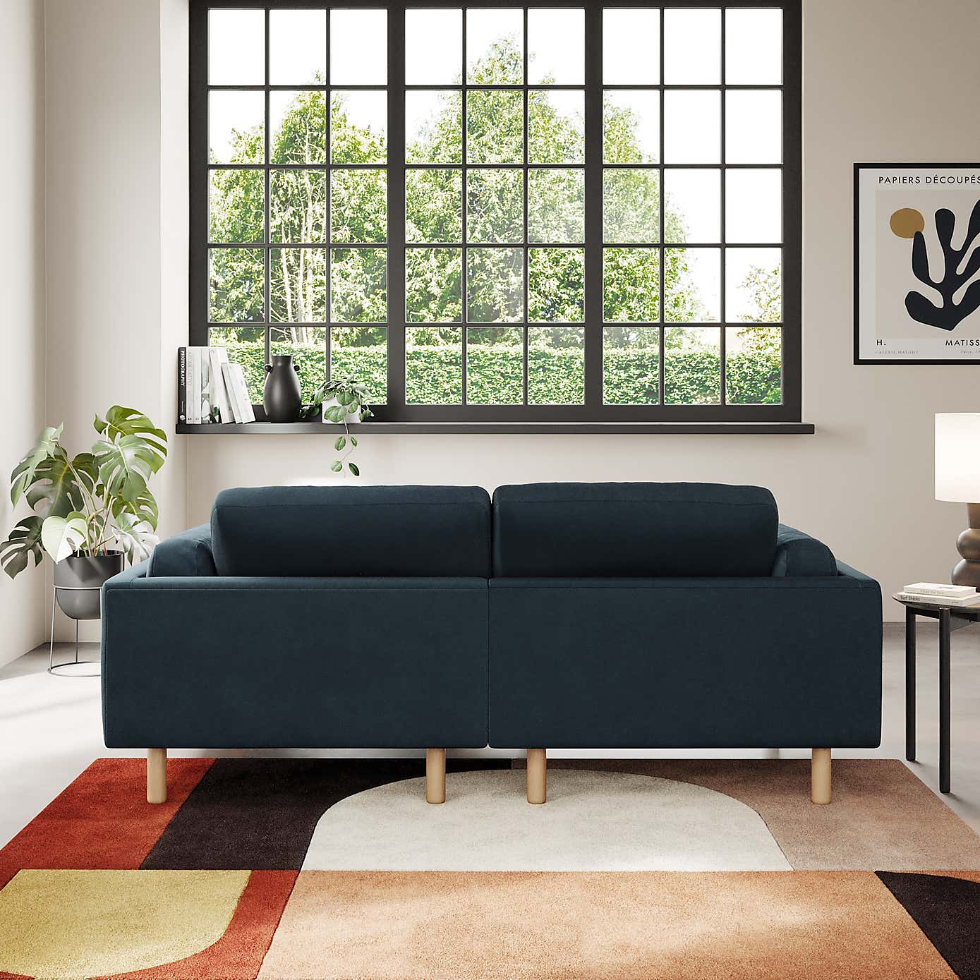 Newton Matte Plush Velvet Corner Chaise Sofa