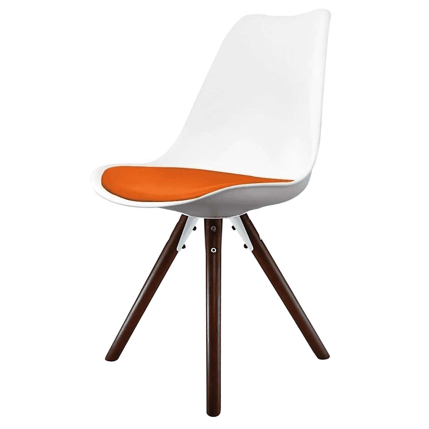 Fusion Living Soho White Plastic Dining Chair with Pyramid Legs