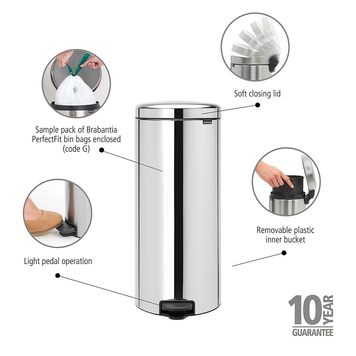 Brabantia NewIcon 30L Pedal Bin