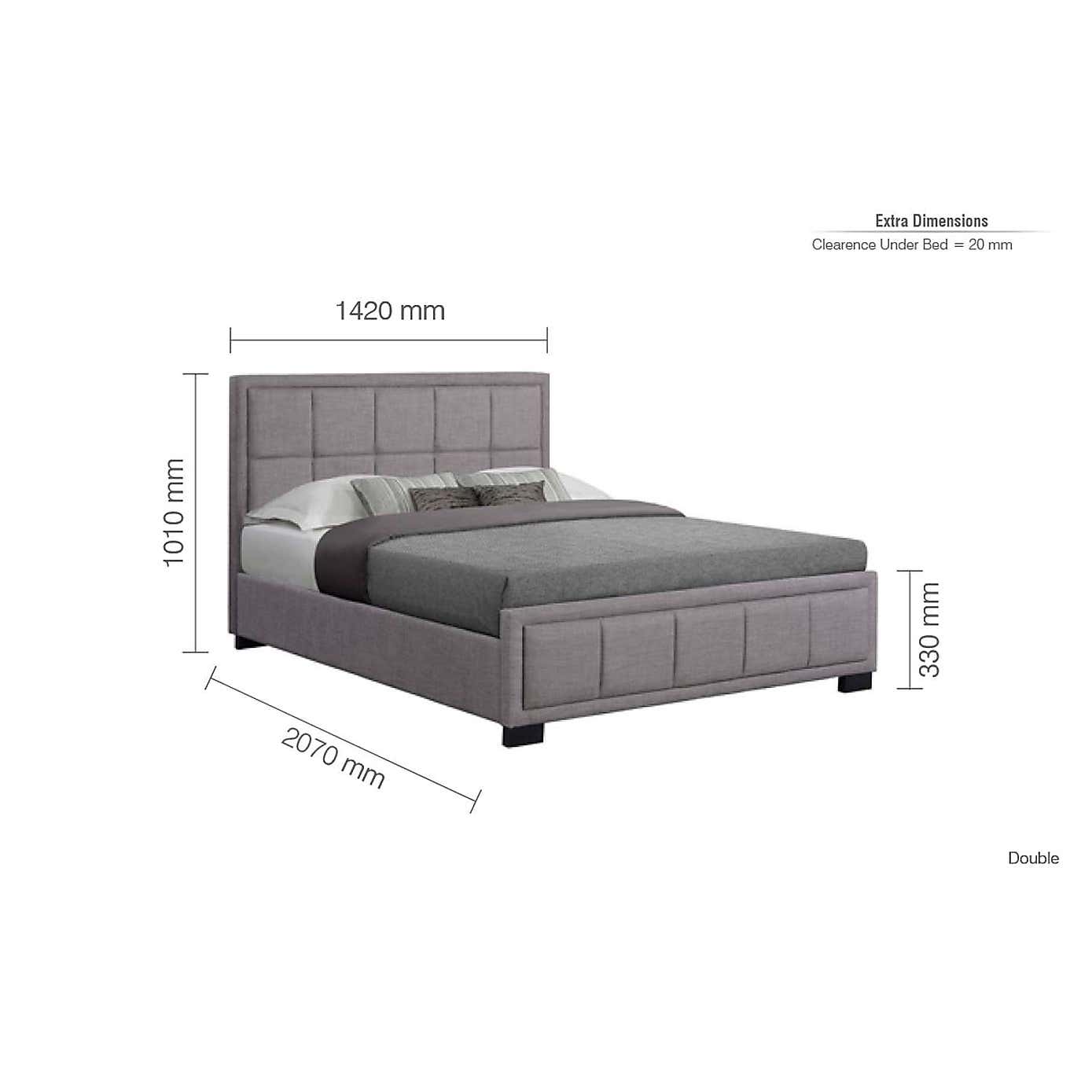 Hannover Grey Fabric Bed