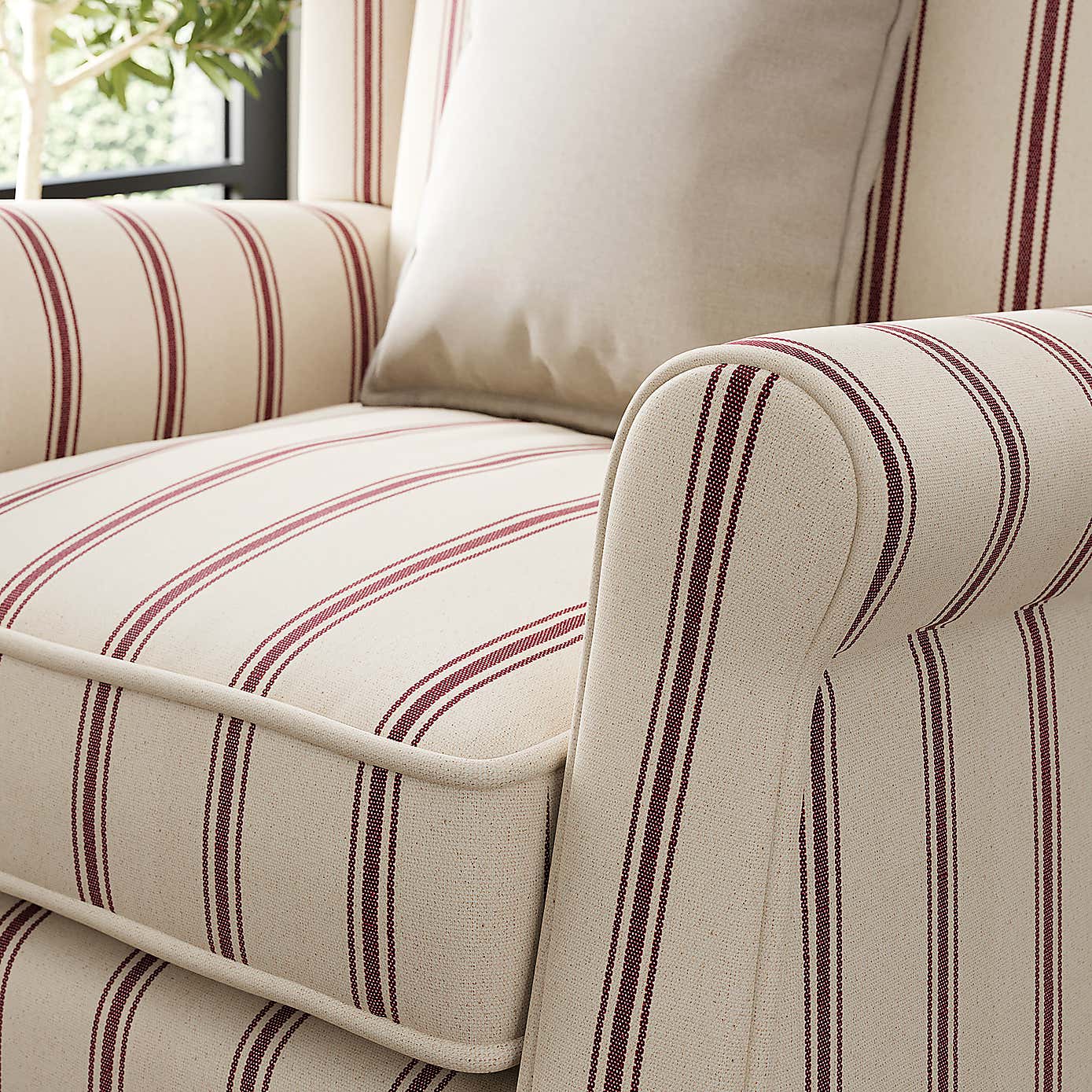 Oswald Grande Folkstone Stripe Wingback Armchair