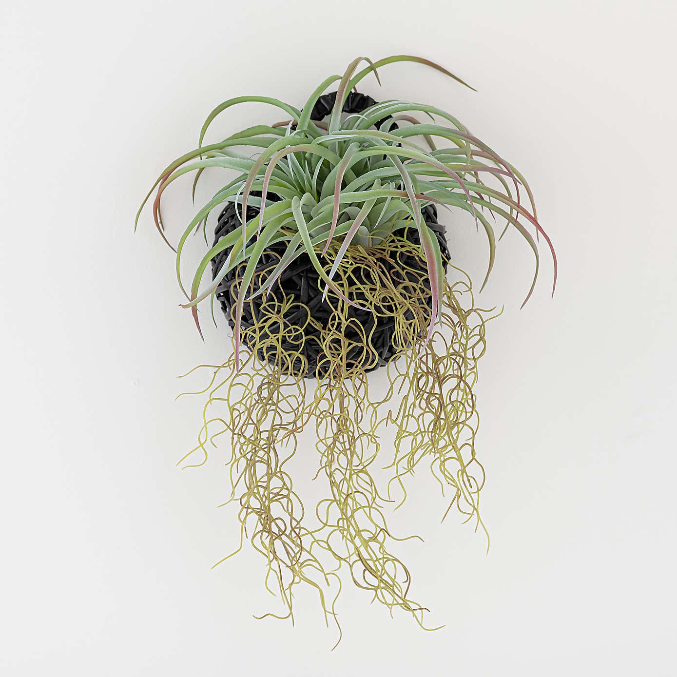 Artificial Hanging Grass in Black Hanging Wall Basket