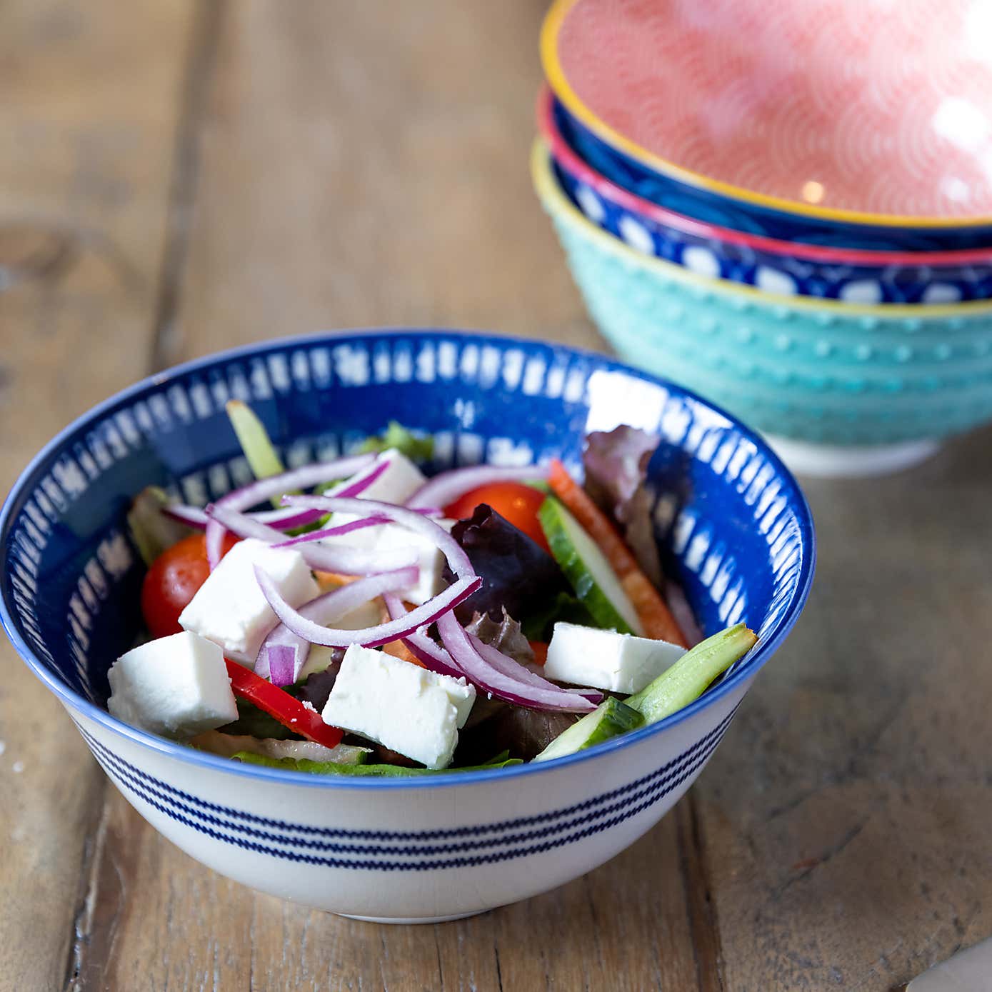 Kitchencraft Set of 4 Blue Ceramic Serving Bowls