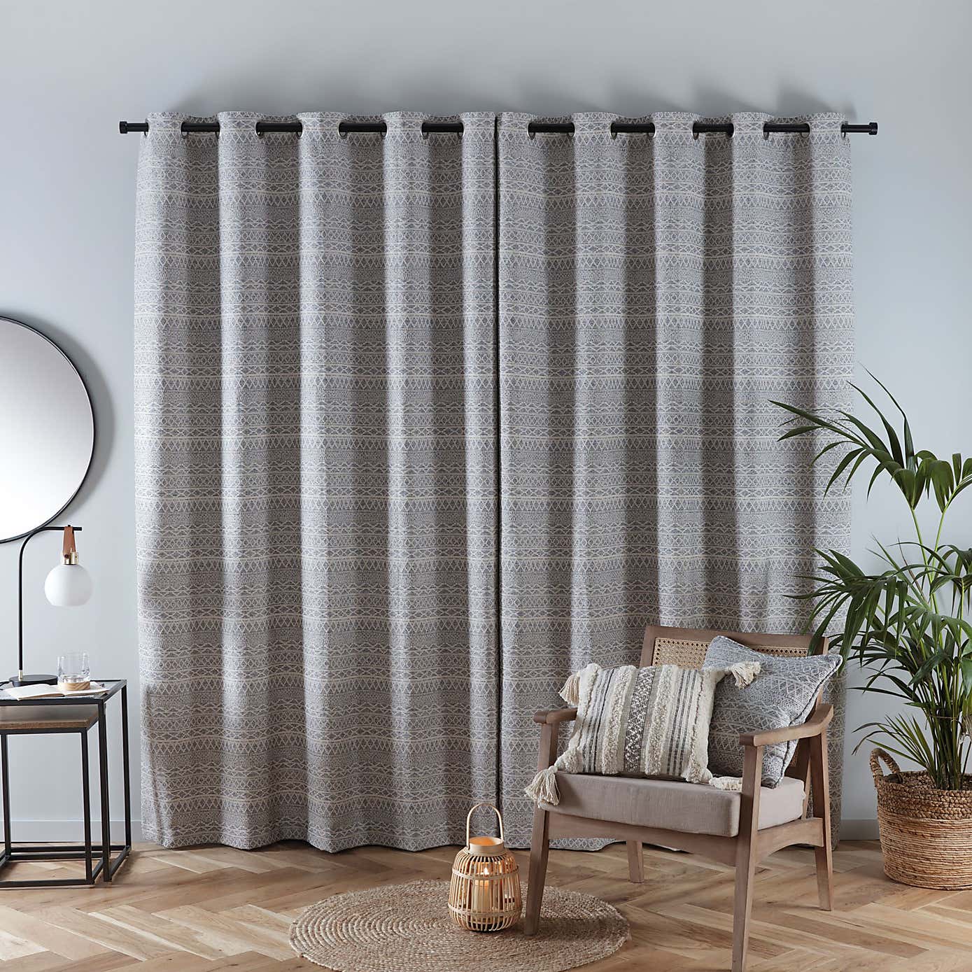 Leda Geometric Eyelet Curtains