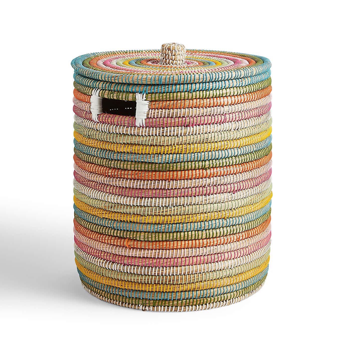 Rainbow Seagrass Laundry Basket with Lid
