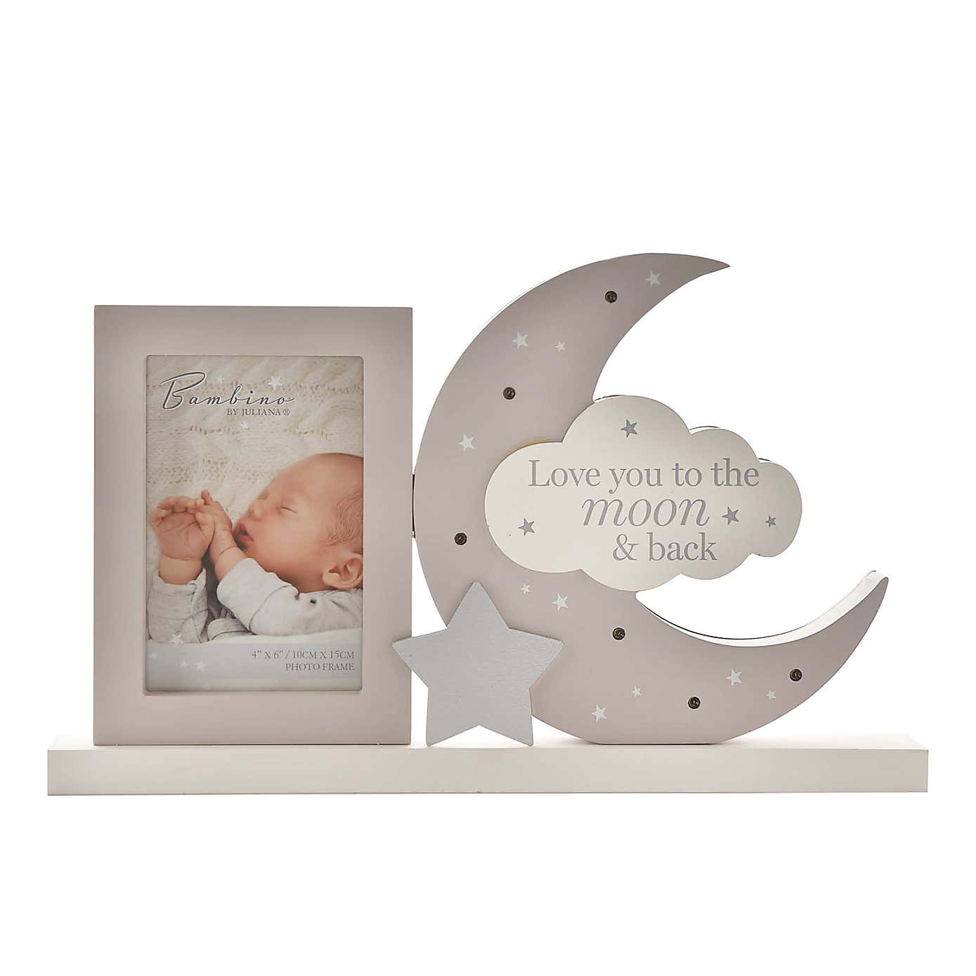 Bambino Love You to the Moon Grey Light Up Photo Frame