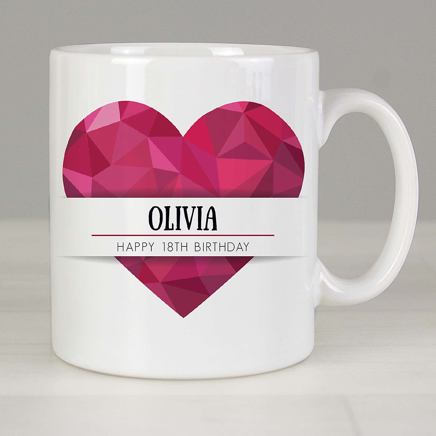 Personalised Geometric Heart Mug