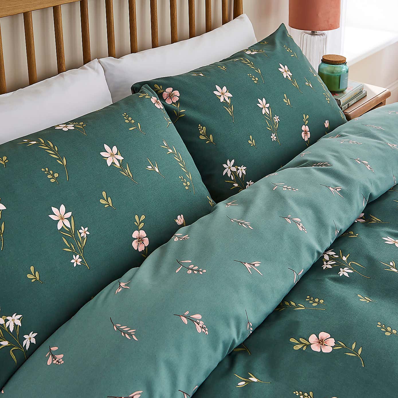 Elicia Floral Polycotton Duvet Cover & Pillowcase Set