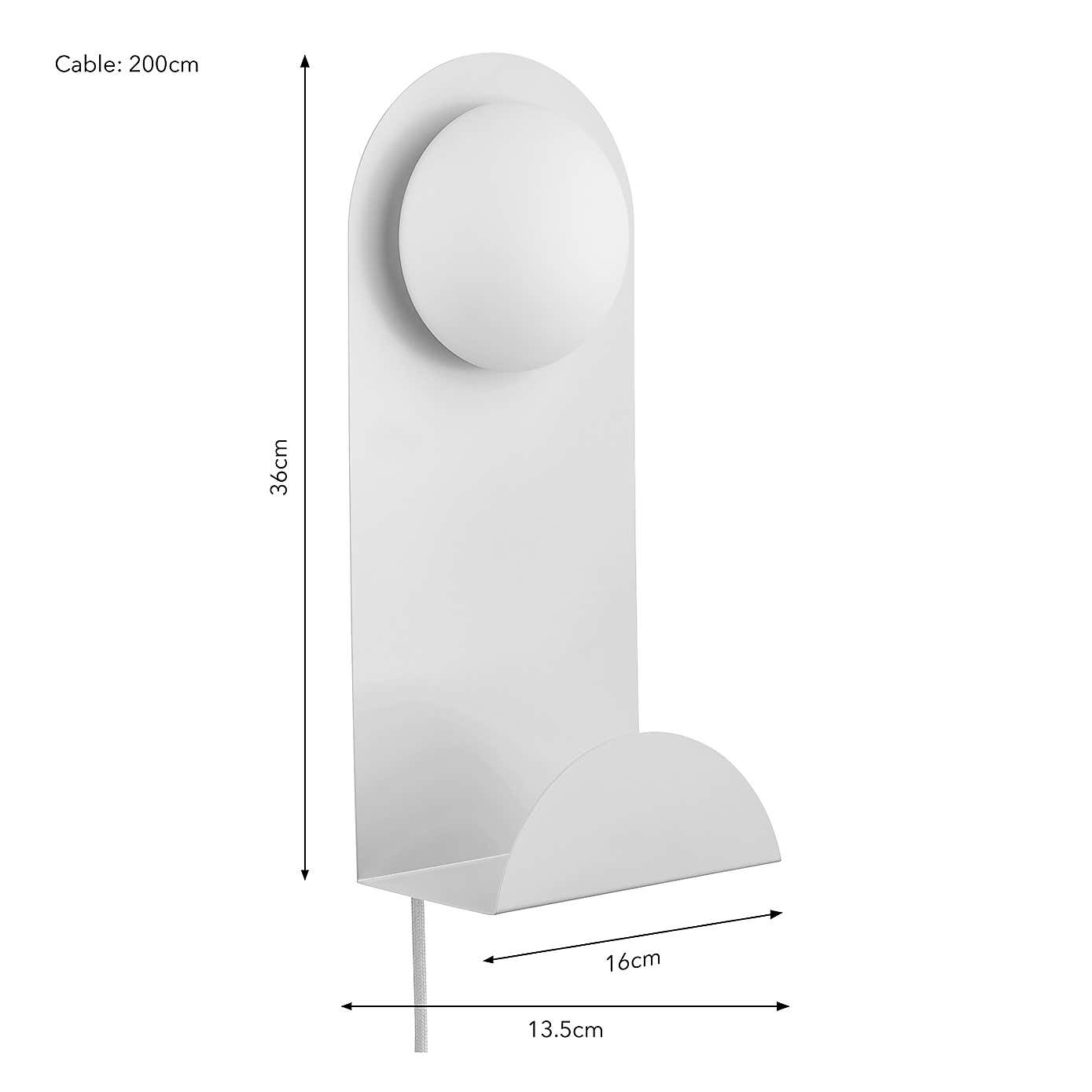 Elements Harton Shelved Wall Light