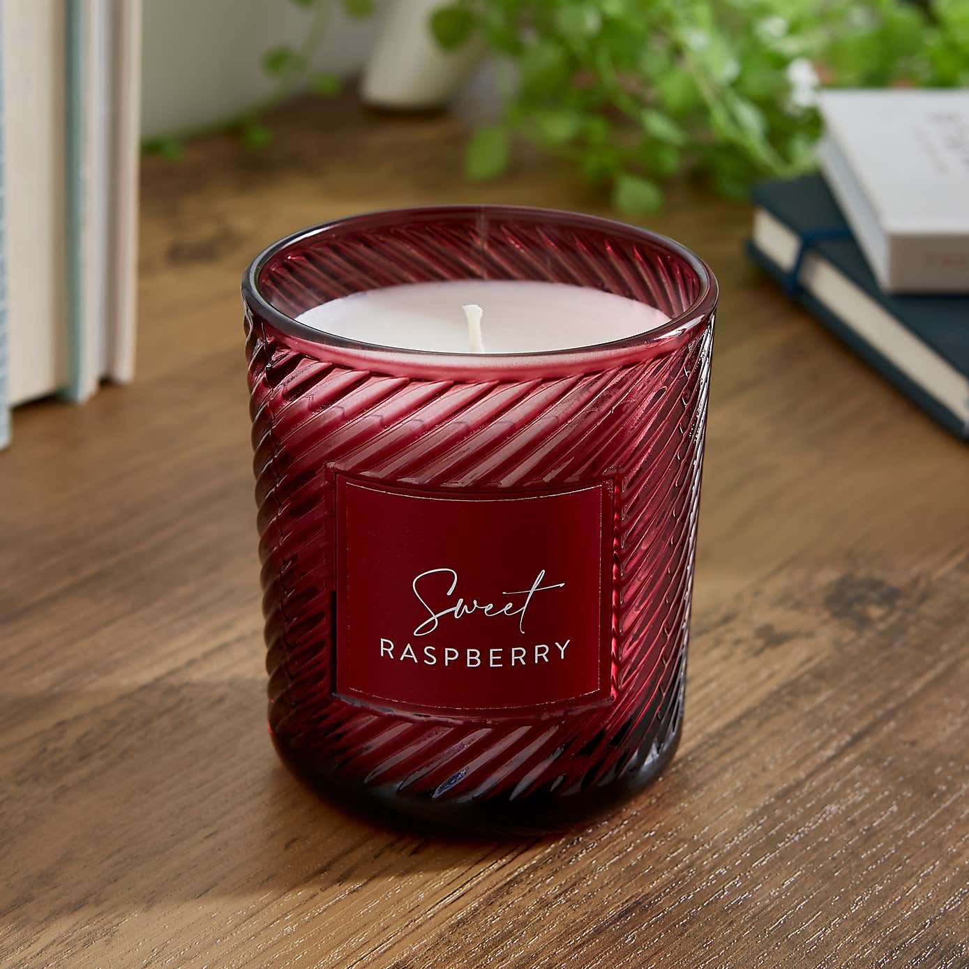 Sugared Raspberry Glass Candle