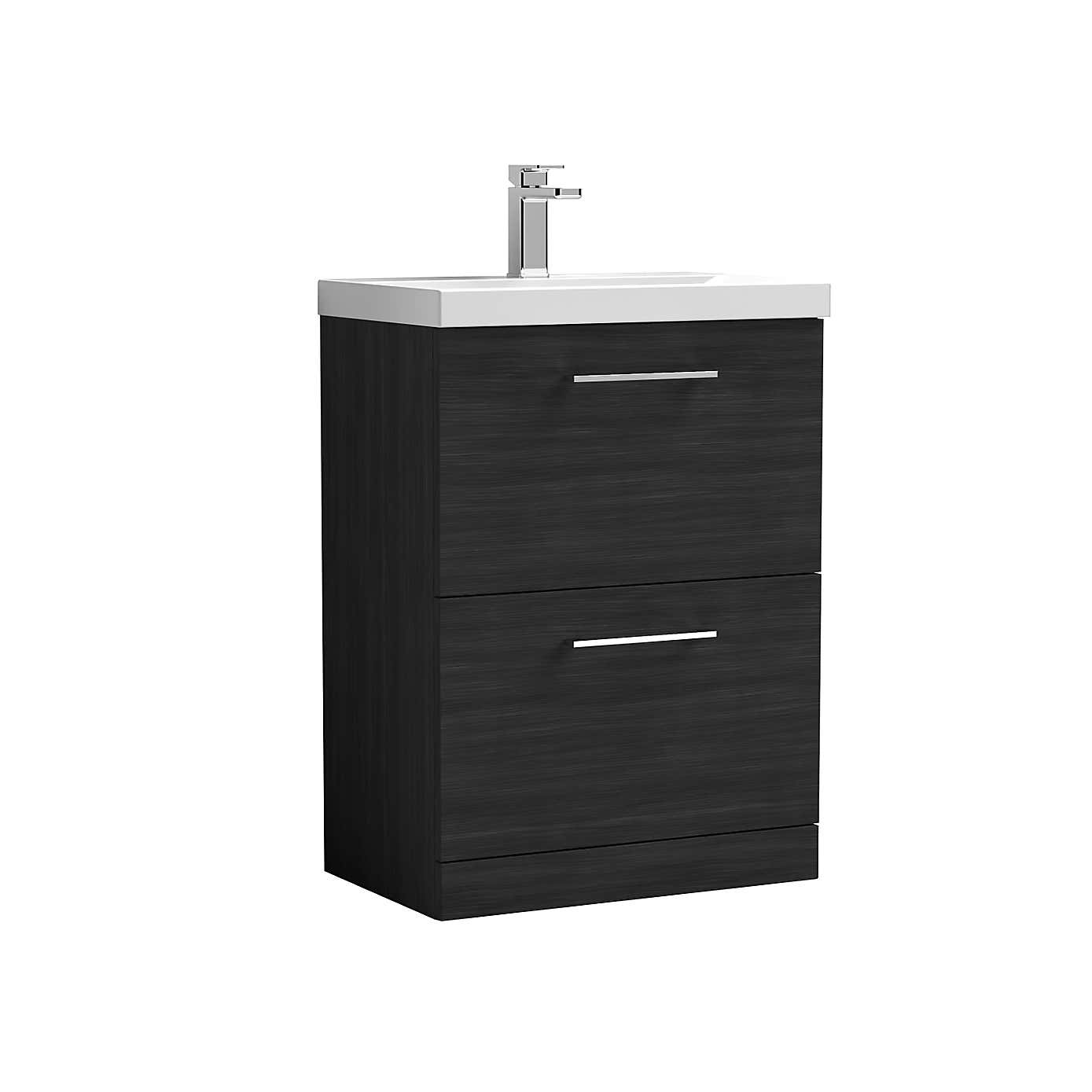 Arno Floor Standing 2 Drawer Vanity Unit with Basin