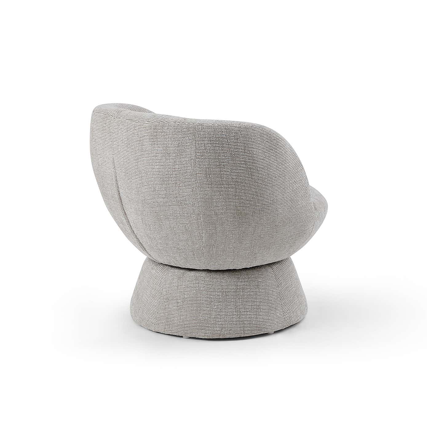 Tulip Chenille Curved Swivel Accent Chair